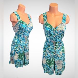 Pretty Vintage 80s floral shorts romper jumpsuit